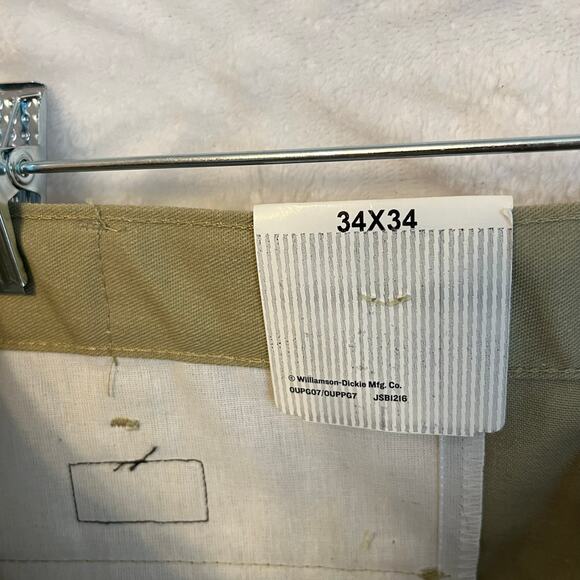 NEW Dickies relaxed fit dress pants khaki pleated with tags size 34 X 34 - Picture 1 of 7